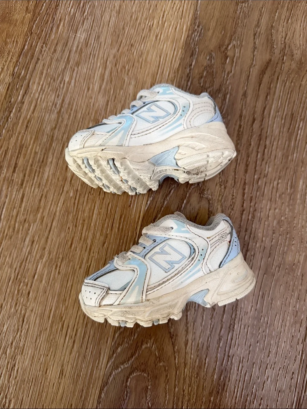 New Balance 530 Bungee Baby/Toddler Shoes in White with Starlight and Reflection